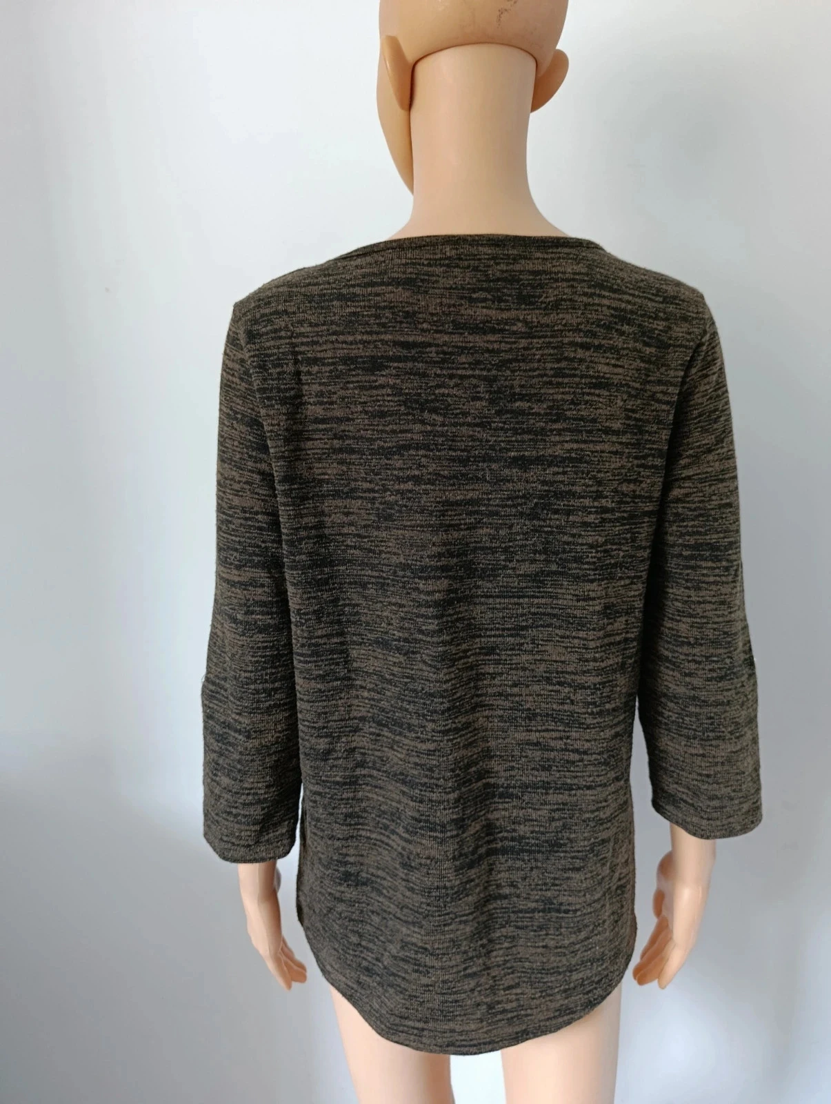 T-shirt La Halle femme L marron chiné manches 3/4 inscription dorée – photo 7